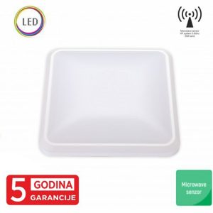 M271-B 12W IP20 kvadratna LED plafonjera sa microwave senzorom pokreta 250x250x58mm ISM band IK10