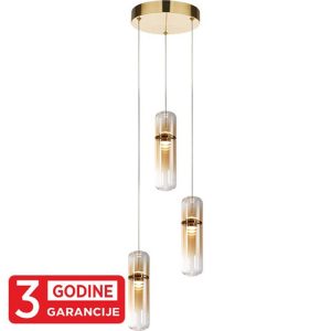 SHADOW MAP9504-3 bronzana+amber LED visilica 3x6W 3000K