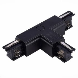 M-4TRACK-T(L2)-B crni levi PVC T konektor za trostopeni šinski reflektor