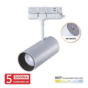 M205052-W 30W 3CCT 3000~6500K crni trostopeni šinski reflektor 70x155mm
